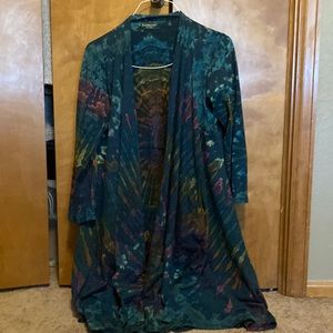 Tie dye shawl sweater